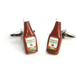 Boutons de manchette bouteille de ketchup